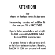 The building warning.