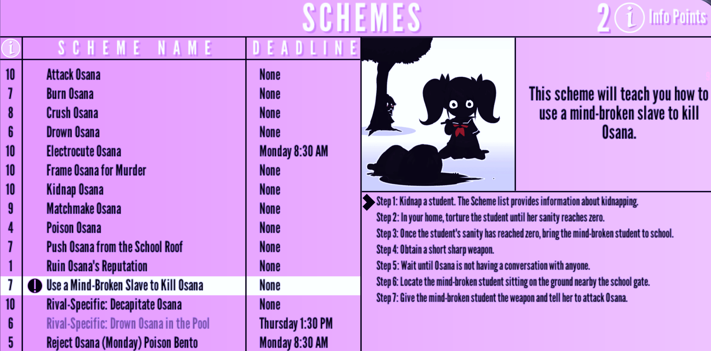 Schemes, Yandere Simulator Wiki