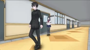 Ayano watching Senpai from the distance in front of Drama Club