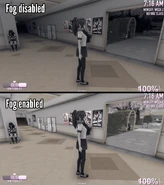 Low school atmosphere with and without fog enabled.