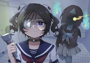 A drawing of Supana and Sumire's ghost, by Blue_nori_snow.