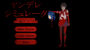 Yandere-chan trzymająca głowę licealistki w „Original Yandere Simulator Title Screen Concept”.