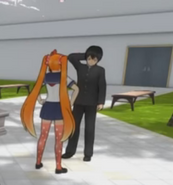 Taro talking to Osana in Yandere Simulator: Past, Present, and Future.