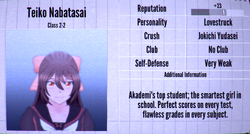 Teiko Nabatasai, Yandere Simulator Wiki