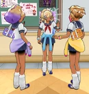 MusumeHanaKashikoRoutineDuringAmaiChallenge.png (135 KB) Musume, Hana and Kashiko talking together.