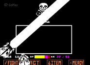 Sans using his Gaster Blasters in Undertale.