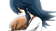 Mikoto hugging her son
