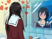 Akari remembers how she fell in love with Makio while in the girls' bathroom.