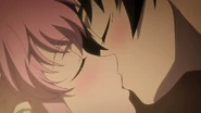 Yuno and Yukiteru. kissing.