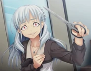 Sayuri holding scissors