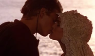 Anakin kissing Padmé
