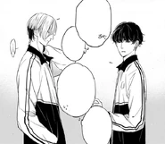 Class representatives Mi and Li facing one another in basketball