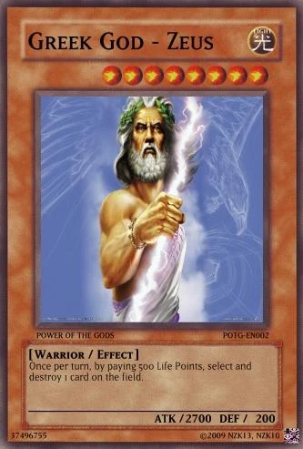 Greek God - Zeus | Yu-Gi-Oh Card Maker Wiki | Fandom