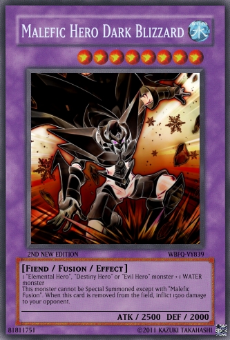 Malefic HERO Dark Blizzard, Yu-Gi-Oh Card Maker Wiki