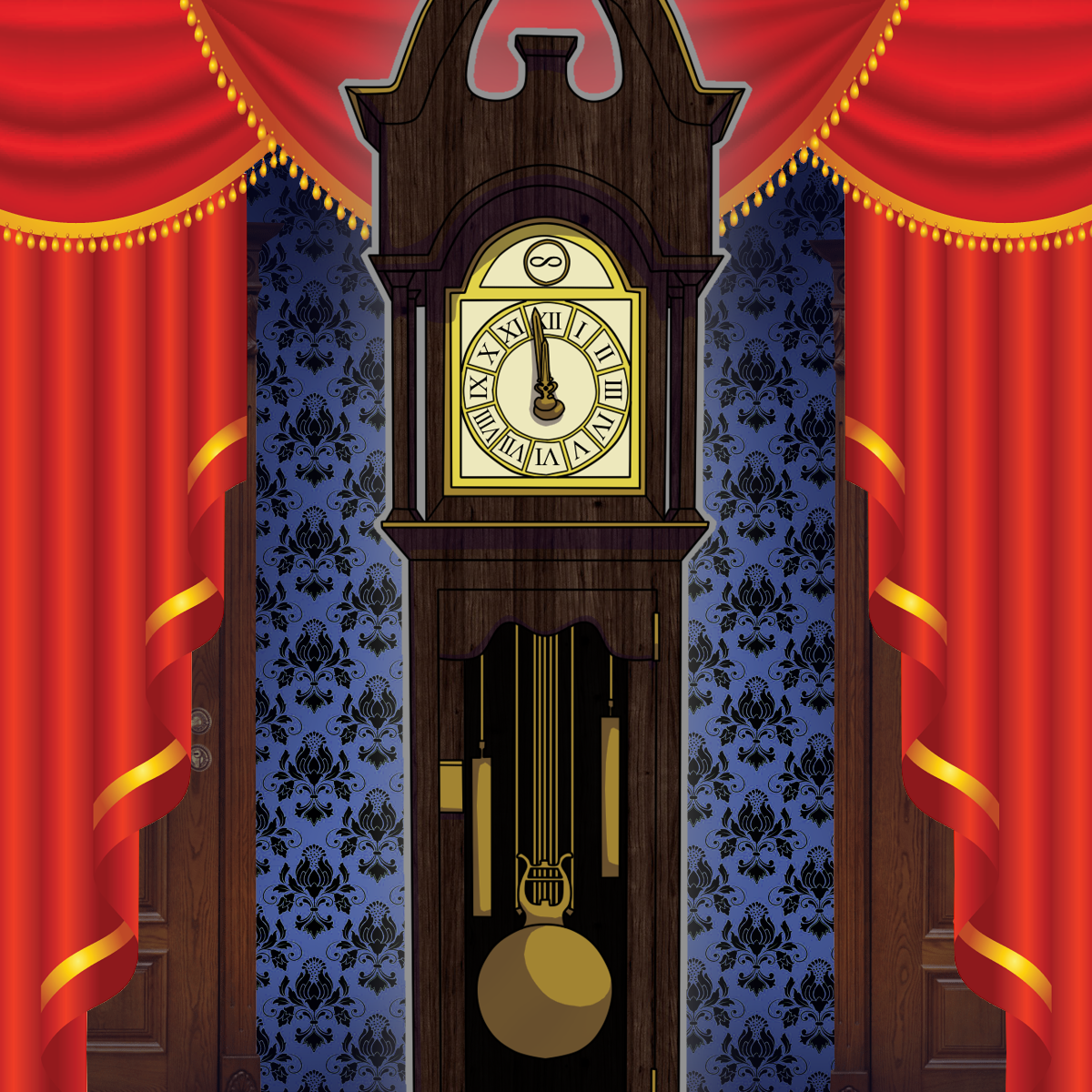 midnight grandfather clock