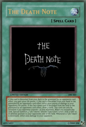 The Death Note | Yu-Gi-Oh Card Maker Wiki | Fandom