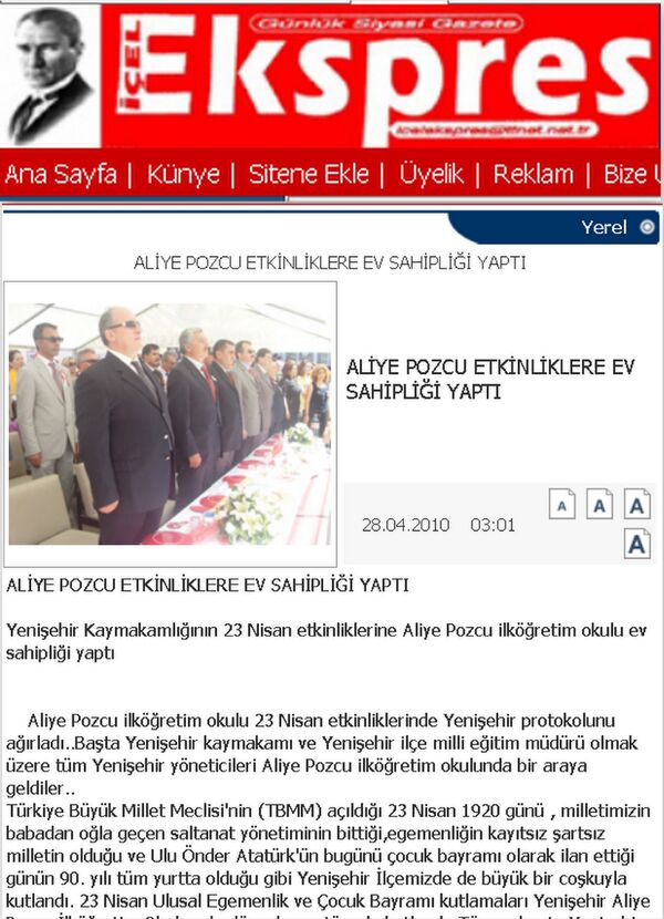 İçel ekspres gazetesi 28 nisan 2010