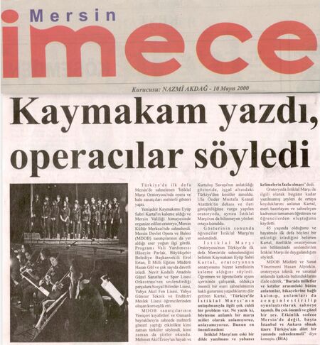 İmece gazetesi 16 Mart 2011..