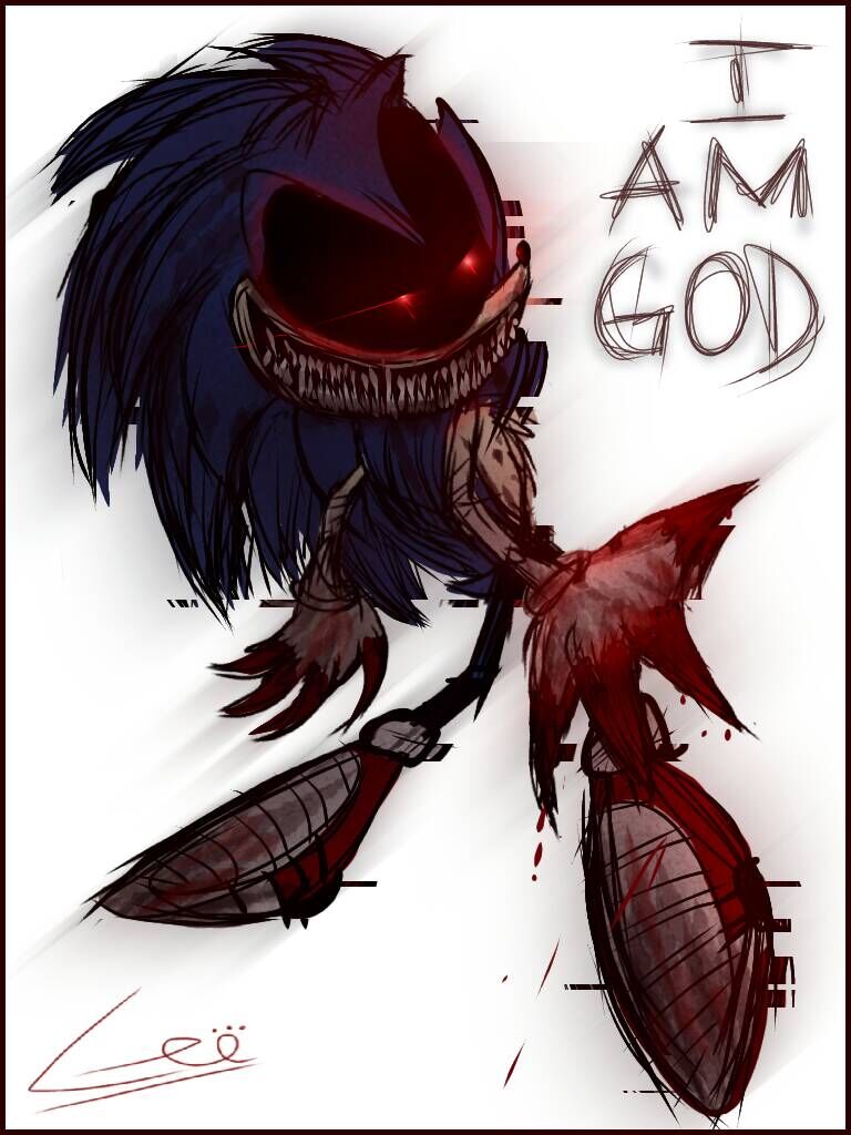 Made the “I am god” animation for Sonic.exe's new sprites : r