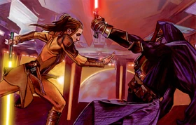 Revan ve Bastila, Revan'ın sancak gemisinde savaşıyorlar.