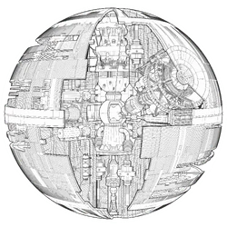 İlk Ölüm Yıldızı'nın bir şematiği.