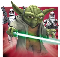 Jedi General Yoda,   ve  ile birlikte