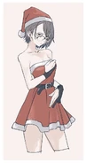 Illustration of Anko in a Christmas outfit by Kotoyama.