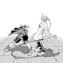 Kou retrieves his severed arm and catches Susuki off-guard.