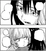 An infantile Nazuna is confused as to why Kabura is crying.