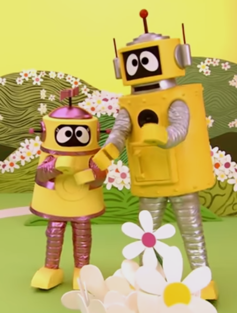 Yo Gabba Gabba!  Plex and Muno are picking up litter, to help