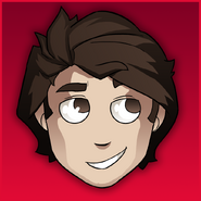 VeteranHarry's first Yogscast avatar, updated with a red background.