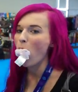 Kaeyi eating a Munna at Gamescom 2013.