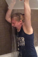 Hannah doing the ALS Ice Bucket Challenge.