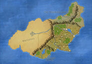 The world of Arrak, where the events of the Lightfall campaign take place. Drawn by Mark Hulmes.