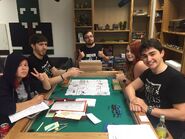 The crew having fun while playing High Rollers D&D.