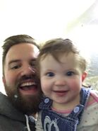 Turps with his daughter.