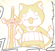 Jibanyan qui va récupérer l’épée du Roi pour devenir Nyarthur