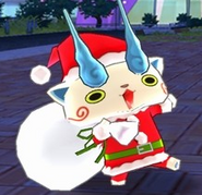 Komasan de Noël dans Yo-kai Watch : Puni Puni
