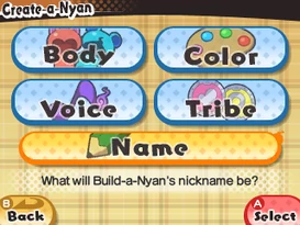 Create-a-Nyan menu.