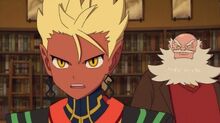 Lord Enma talking to Kinya about an oncoming threat