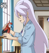 Ryusuke Kyubi with his pet bird
