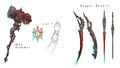 Arnice's tattoo, Warhammer & Dual Dagger concept art