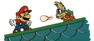 Mario fighting Iggy Koopa in Super Mario World.
