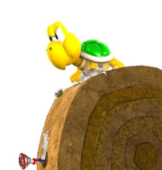 A Gargantua Koopa Troopa chasing  on the planet.