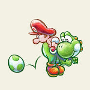 Yoshi laying an egg.