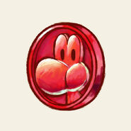 A red Yoshi coin.