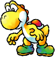 Yellow Yoshi Artwork 1 - Yoshi's Island DS