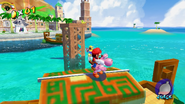 Pink Yoshi With Mario In Super Mario Sunshine