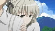 Sora hiding from Ryouhei.