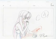 A settei sheet featuring Sora eating.